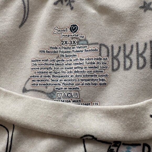 Dachshund Nightshirt Women's 2X-3X Secret Treasures Recycled Polyester/Spandex - Picture 3 of 7